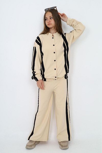 Asortix 100% Cotton Closure Long Sleeve Tracksuit Set for Girls
