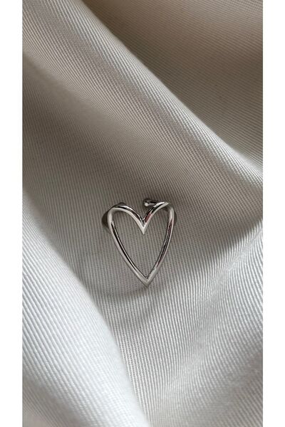 Vi store Gümüş Içi Boş Kalp Yüzük