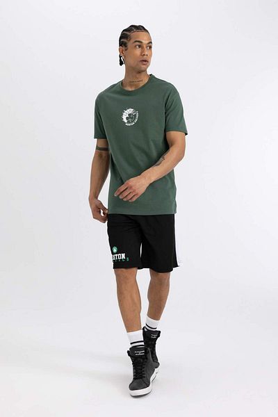 DeFacto Fit Nba Boston Celtics Standard Fit Crew Neck Short Sleeve T-Shirt A6058Ax24Sm