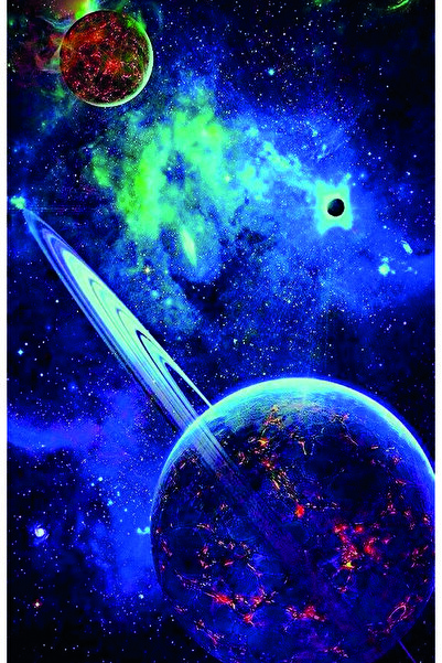 hediyeniburadabul Ξύλινη αφίσα με σχέδιο Πλανήτες