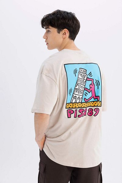 DeFacto Keith Haring Licensed Comfort Fit Crew Neck Printed 100% Cotton T-shirt