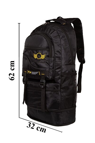 Av A Dos Ergonomic Gusseted Camping Backpack - Waist Belt Bag with Tactical Phone Compartment