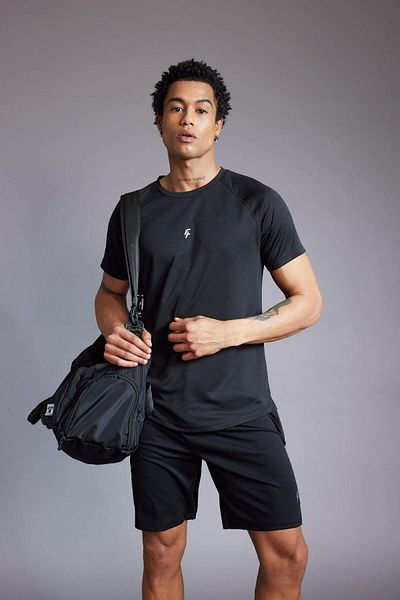 DeFacto Αθλητικό T-shirt Fit Slim Fit Crew Neck