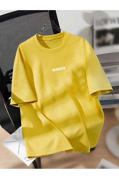Revasser BROOKLYN Πολύχρωμο Unisex Oversize βαμβακερό μπλουζάκι - Crew Neck