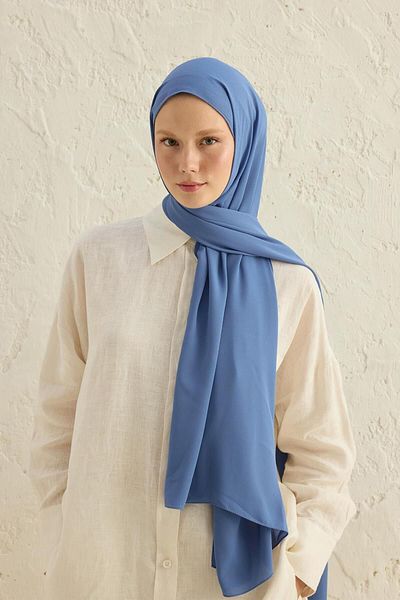 Qef Blue Crepe Shawl Jeans - Daily Use