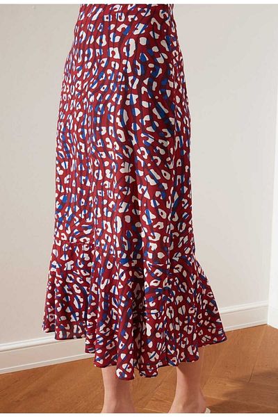 BUTİK MUSON Viscose Woven Midi Skirt