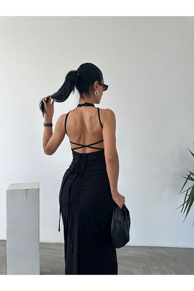 Fiori Αμμώδες φόρεμα - λαιμόκοψη, λεπτομέρεια με δαντέλα και κορδόνι
