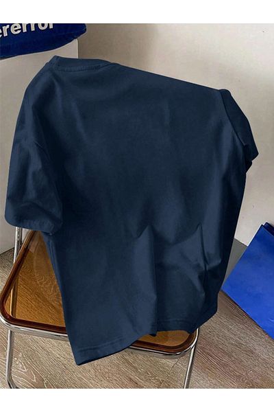 Revasser BROOKLYN Πολύχρωμο Unisex Oversize βαμβακερό μπλουζάκι - Crew Neck
