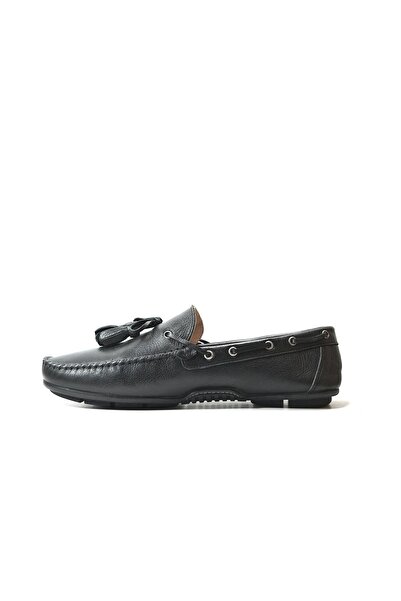 Onlo Ayakkabı Tp.006 Чоловічі черевики з натуральної шкіри з чорними бахромами