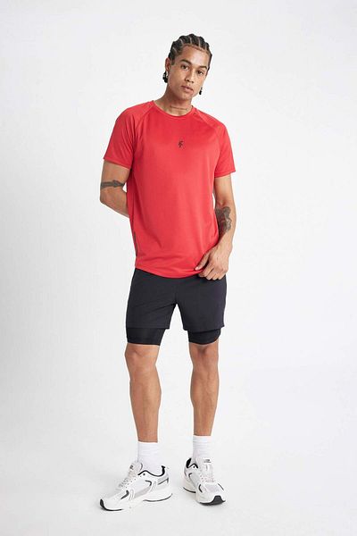 DeFacto Fit Slim Fit Tight Fit Crew Neck Printed Sports Short Sleeve T-Shirt V2887Az23Au