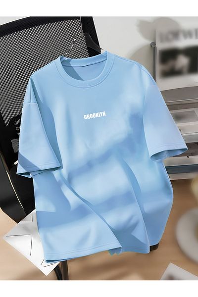 Revasser BROOKLYN Barevné unisex bavlněné tričko oversize - výstřih s výstřihem