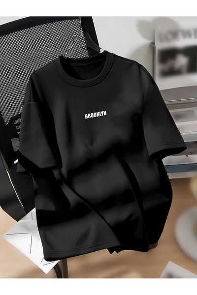 Revasser BROOKLYN Barevné unisex bavlněné tričko oversize - výstřih s výstřihem