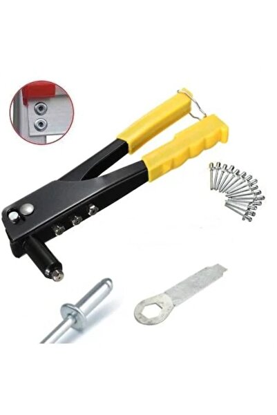 İstoç Türk 100 Adet Farklı Ölçüde Perçin Hediyeli Profesyonel Çelik Perçin Tabancası 4 Ölçüde Perçin Kullanım