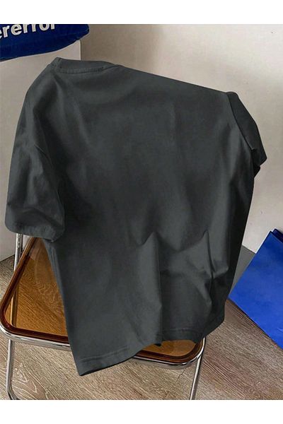 Revasser BROOKLYN Πολύχρωμο Unisex Oversize βαμβακερό μπλουζάκι - Crew Neck