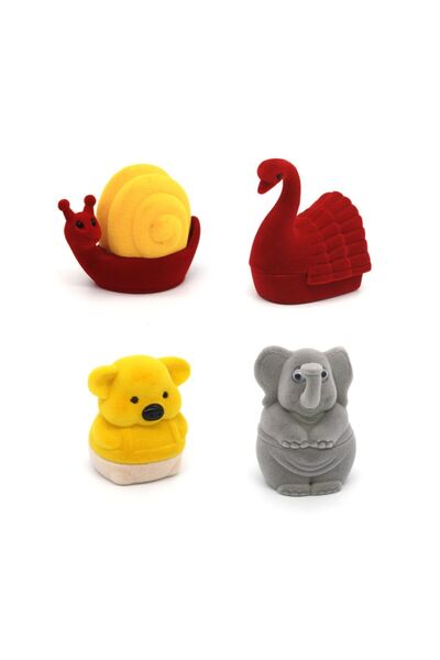 Metro Kuyumculuk Malzemeleri Fil,domuz,salyangoz,kuğu Yüzük Kutusu, Şekilli Y...