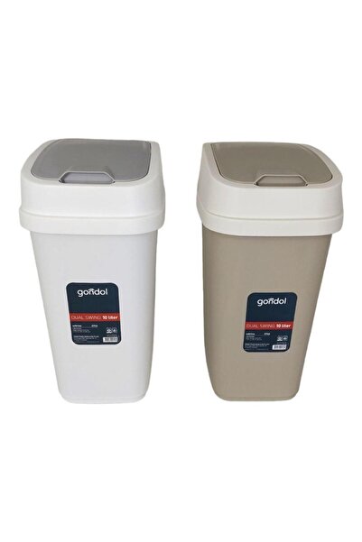 Gondol Sabrina Kapaklı Çöp Kovası, Plastik 10 Lt Kombin Renkli