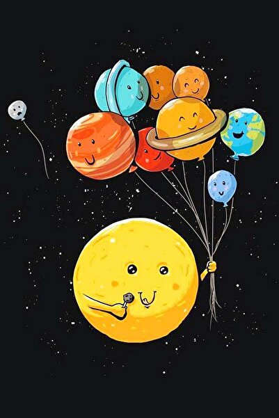 hediyeniburadabul Poster din lemn cu design Planete