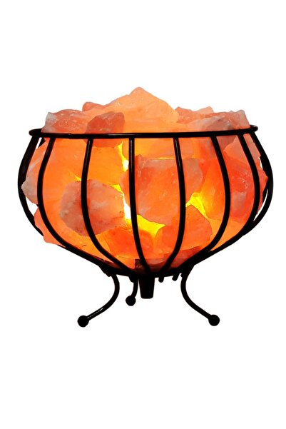 SULSALT Ferforje Sepet Himalaya Tuz Lambası | Orijinal Himalaya Kaya Tuzu Lam...