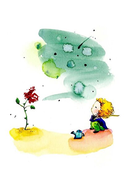 hediyeniburadabul Ξύλινη αφίσα με σχέδιο του Μικρού Πρίγκιπα