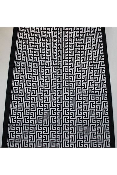 MODA SCARF Medina Silk - Μαύρο και άσπρο σάλι με μοτίβο Modakashmir Spiral
