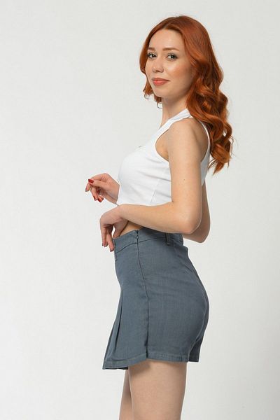 What's Up Whatsup Pleated Mini Shorts Skirt - Gray