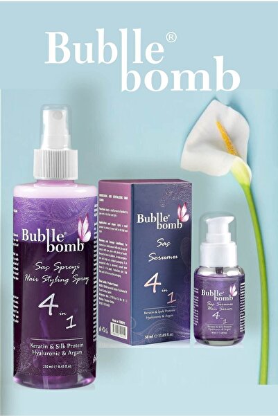 BUBBLEBOMB Saç Bakım Serum 50ml + Saç Bakım Suyu 250ml 2'li Bakım Seti Sülfatsız Parabensiz