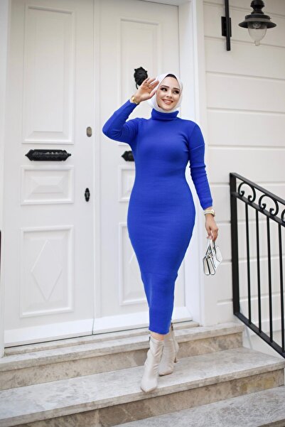 Sfg Life Moda Ακρυλικό ζιβάγκο Slim Fit Hijab Pencil Φόρεμα - Ευέλικτο Πλεκτό