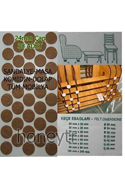 İstoç Türk Sandalye, Masa Mobilya Ayağına Zemin Koruyucu Keçe Ø24cm 38 adet