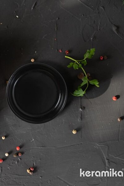Keramika KERAMİKA MAT SİYAH SOSLUK & REÇELLİK KASE - 8 CM.