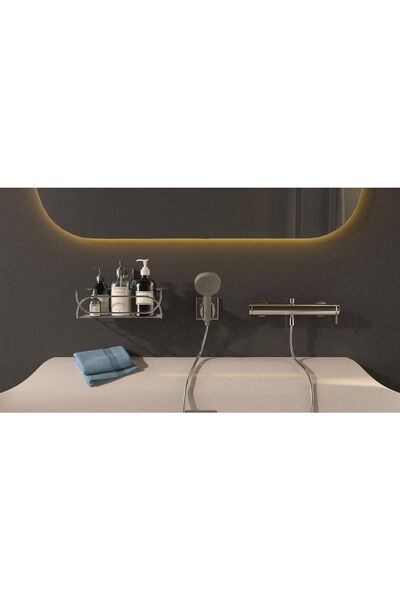 decorev Decoratif Banyo-mutfak-balkon Çok Kullanışlı Metal Sepet Krom Vida Yok ! -delik Yok ! -pratik Montaj