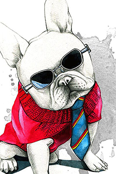 hediyeniburadabul Ξύλινη αφίσα με σχέδιο σκύλου