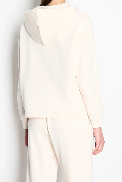 Armani Exchange Kadın Kapüşonlu Sweatshirt-Ekru