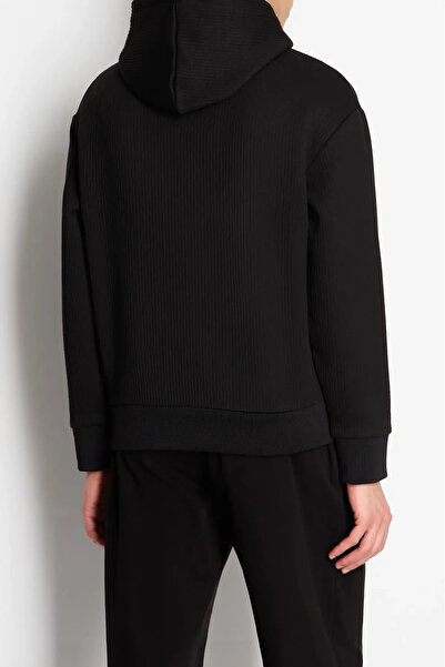 Armani Exchange Erkek  Kapüşonlu Sweatshirt-Siyah