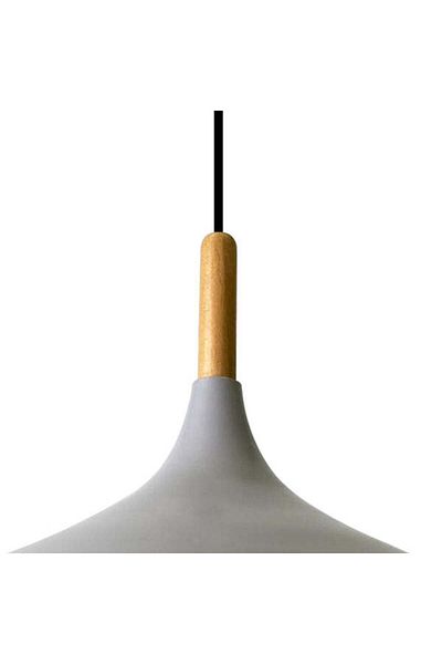 Bamyum Şampiyon Pendelleuchte, Holz und Metall 35 cm, Grau Lampe