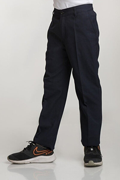 YAKAMEL Pantaloni de școală pentru băieți, albastru marin - Țesătură elastică...