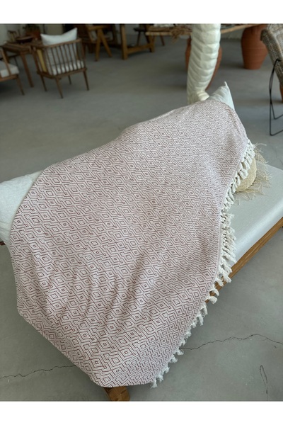 Sooboho&Soomood Sooboho Etnik Desenli Örme %100 Pamuk Koltuk Örtüsü / Şal Bat...