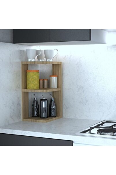 MOBİLİQUE Tezgah Üstü Desenli Üç Raflı Ahşap Baharatlık