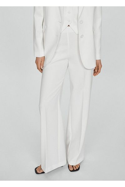 MANGO Women's White Pants -67921011