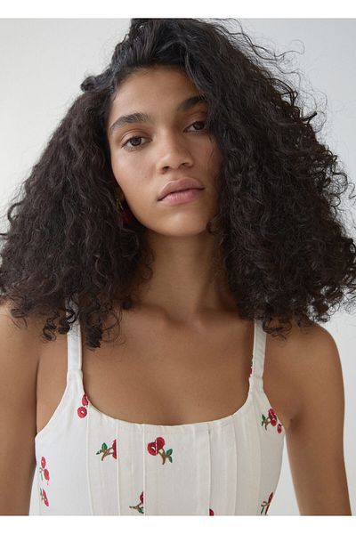 MANGO 67056736 Model White Women's Blouse