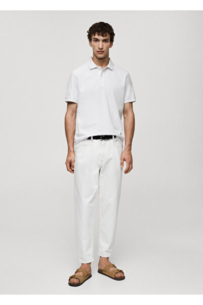 MANGO Ανδρικό μπλουζάκι Polo με λαιμόκοψη -77290584