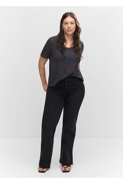 MANGO Dark Gray Women's T-Shirt -57110256