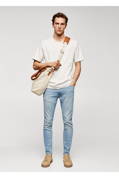 MANGO Man Blugi pentru bărbați din denim lejer57040683