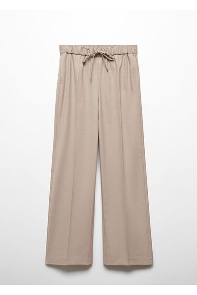 MANGO Woman Béžové dámské kalhoty - Model57926717
