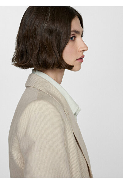 MANGO Blazer de damă bej - 67957926