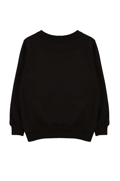 Trendyol Collection Girl's Thin Flower Embroidered Black Knitted Sweatshirt - Seasonal Tkdaw25sw00008