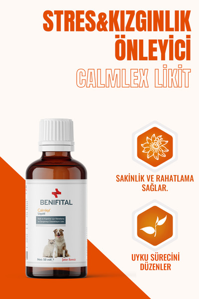 Calmlex Antistress Likit 50 ml Kedi Ve Köpekler Için Rahatlama Ve Gevşemeyi Destekleyici Damla