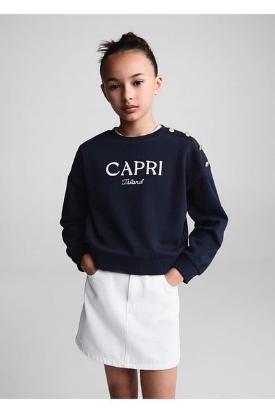 MANGO Kids Hanorac albastru închis pentru copii