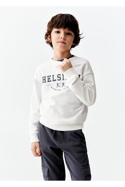 MANGO Kids Φούτερ με βαμβακερό μήνυμα