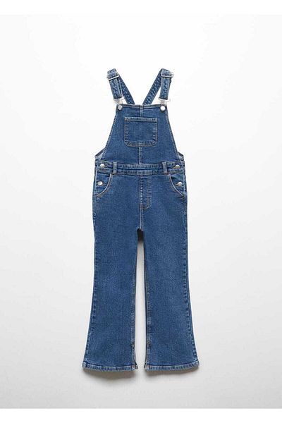 MANGO Kids Langer Jeans-Jumpsuit – Relaxed Fit