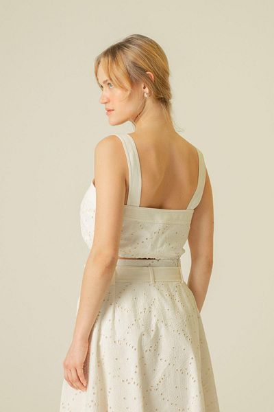 Rue Studio Ecru Strap Bustier - Λεπτομέρεια από Guipure